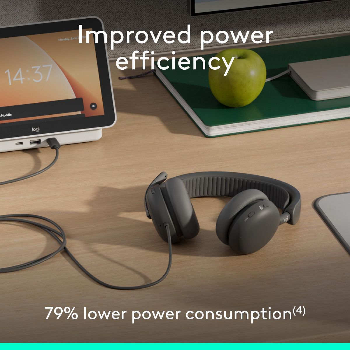 Logitech Zone Wired 2 Noise-Canceling Headset w/ Hybrid USB-C/USB-A Graphite - thumbnail 2