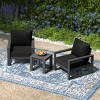 WestinTrends Montara Outdoor Modern 3-Piece HDPE Patio Sofa Set with Side Table - 2 of 4