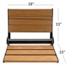 Home Aesthetics 18" ADA Compliant Folding Teak Wood Shower Bench Seat Medical Wall Mount Black - 3 of 4