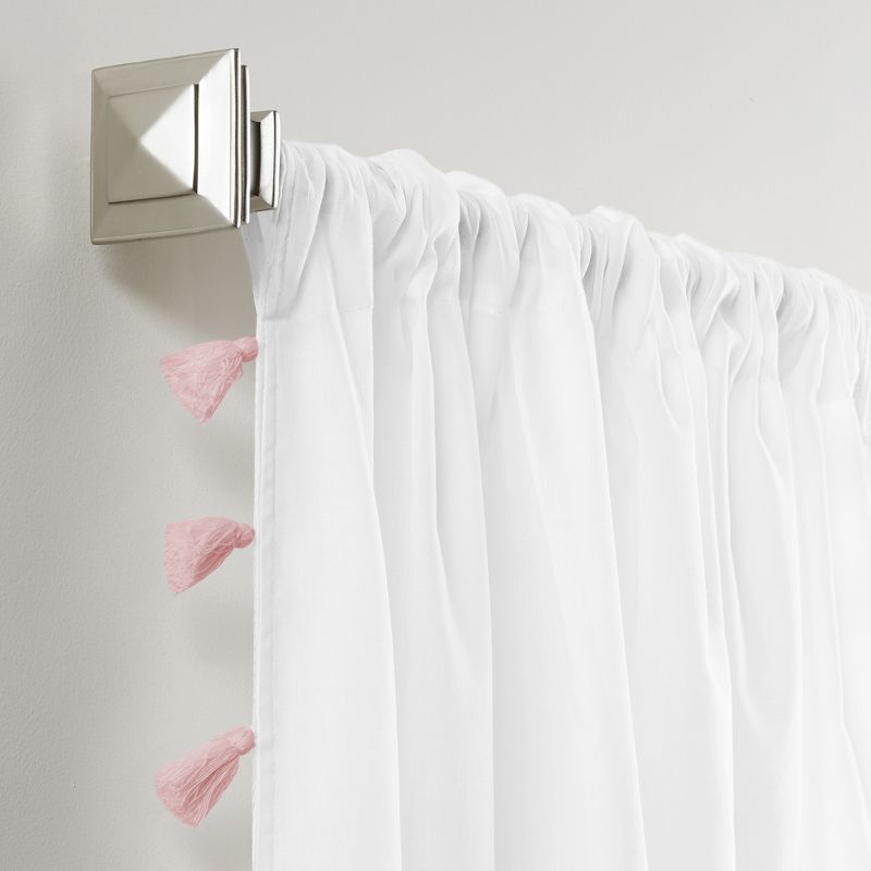 Bianca Sheer Boho Single Window Curtain Panel with Tassels - 52" x 84" - Elrene Home Fashions, 2 of 6