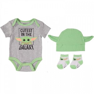 Kids Star Wars The Mandalorian Grogu 3-Piece Bodysuit Set - 1 of 1
