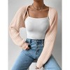 Womens Winter Sweater Shrugs Thick Sweater Knit Bolero Long Sleeve Open Front Cropped Sweater Knit Jackets,Pink Lotus - XL - 2 of 4