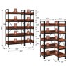 5 Tier Bookshelf, L Shaped Reversible Corner Bookcase, 65" Industrial Wooden Bookshelf with Open Shelves and Metal Frame, Adjustable Feet - 2 of 4
