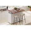 UNISOAR White 46.5" Farmhouse Kitchen Island with Wheels - 3 of 4