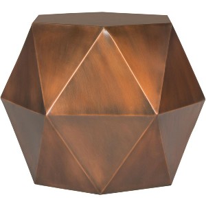 Astrid Faceted Side Table - Copper - Safavieh. - 1 of 3