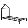 NicBex Twin/Full Platform Bed Frame with House-Shaped Headboard for Boys and Girls,Heavy Duty Metal Slats Support,Easy Assembly,White/Black/Pink - 3 of 4