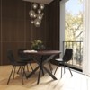 LeisureMod Markley Modern Leather Dining Chair Upholstered Seat Metal Legs Sleek Design for Kitchen, Dining Room, Office, Lounge, or Cafe- Set of 2 - 2 of 4