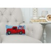 C&F Home 6"  x 12" Patriotic Retro Red Pickup Truck w/ Waving American Flag Hooked Small/Petite Accent Throw Pillow - 3 of 4