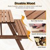 Wooden Picnic Table,Outdoor Camping Dining Table With 2 Seats,2 Built-in Benches,Patio Dining Set -Maison Boucle - 4 of 4