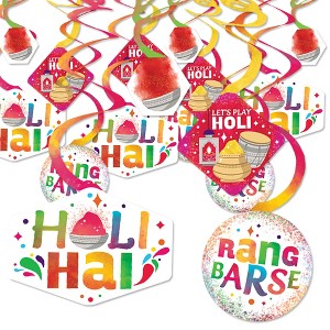 Big Dot of Happiness Holi Hai - Festival of Colors Party Hanging Decor - Party Decoration Swirls - Set of 40 - 1 of 4