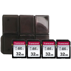 Transcend 32GB SDXC/SDHC 300S Memory Card TS32GSDC300S with Memory Card Holder - 4 Units - 1 of 4