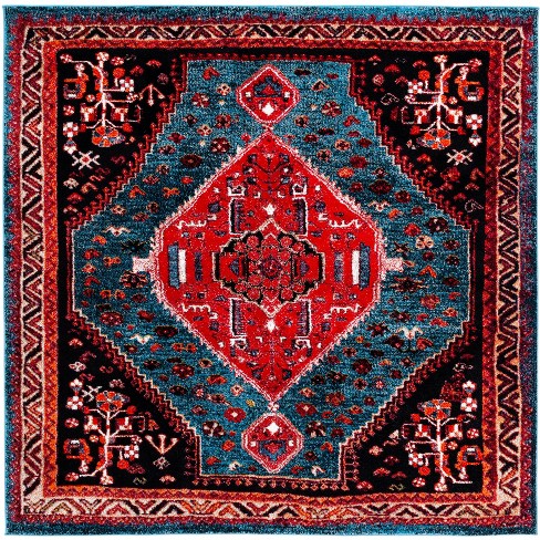 Vintage Hamadan Vth201 Power Loomed Area Rug - Turquoise/red - 6'7