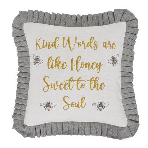 Embroidered Honey Bee Pillow 18x18 VHC Brands - 1 of 4