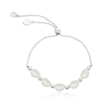 Simona Sterling Silver, FWP & Bead Adjustable Bolo Bracelet - Silver - 9 Inch