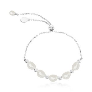 Simona Sterling Silver, FWP & Bead Adjustable Bolo Bracelet - Silver - 9 Inch - 1 of 2