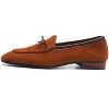 Santimon Mens Dress Shoes Casual Bow Slip-on Suede Loafers Brown - 2 of 4