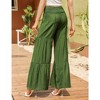 WhizMax Women's Wide Leg High Waist Pants Smocked Elastic Waist Loose Flowy Pant With Belt - 4 of 4