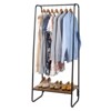 Karl Home Retro Open Wardrobe with Vintage Brown MDF & Black Iron Frame 25.2x15.7x59 Inches Single Row Storage - 3 of 4