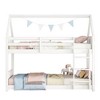 Dolonm Twin Over Twin House Floor Bunk Bed with Headboards, Footboards and Guardrails, Ladder - 2 of 4