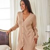 ADR Women's Nightshirt Soft Ribbed Knit Waffle Sleep Shirt, Long Sleeve Oversized Sweater Top - 2 of 4