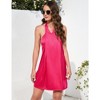 Satin Dress for Women Mini Cross Halter Neck Beach Dresses Summer Casual Sleeveless Backless Dress Sexy Party - 2 of 4