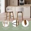 WestinTrends Soho Modern Chenille Upholstered 26" Counter Height Swivel Bar Stools (Set of 2) - 4 of 4