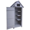 Outdoor Storage Shed With 3 Shelves Waterproof Asphalt Roof Multifunctional Storing Tools For Bike Trash Can Machine - 3 of 4