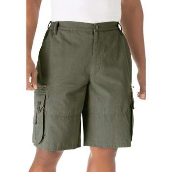 Men's Big & Tall True Nation Broken-In Twill Cargo Shorts, Size: 54, Green