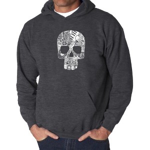 LA Pop Art Rock n Roll Skull - Men's Word Art Hooded Sweatshirt - 1 of 4
