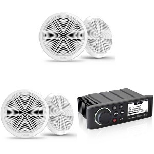 Fusion MS-RA70N Marine Entertainment System with Bluetooth & NMEA 2000 with Bluetooth with Fusion 2 Pairs EL-F653W EL Series 6.5" 2-Way Marine Coax... - 1 of 4