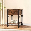 Industrial Side Table with Storage, 2 Tiers Nightstand with Drawer, Featured Bedside for Bedroom, Living Room and Small Space - 3 of 4
