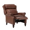 Ripheus Genuine Leather Manual Recliner with Nailhead Trims and Solid Wood Legs | KARAT HOME - 3 of 4