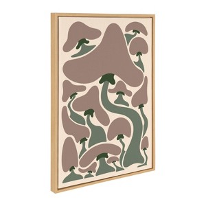 Kate & Laurel All Things Decor 23"x33" Sylvie Groovy Mushrooms 1 Framed Canvas by Carrie Cantwell Natural - 1 of 4