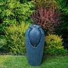 Teamson Home 32" Outdoor LED Modern Vase Water Fountain with LED, Teal Blue - 3 of 4