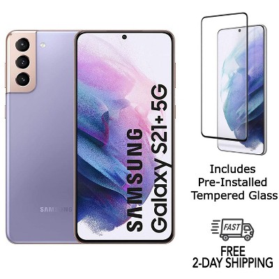 Refurbished Samsung Galaxy S21+ Plus 5G G996U (Fully Unlocked) 128GB Phantom Violet (Grade A+)w/ Pre-Installed Tempered Glass