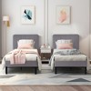 VECELO Velvet Upholstered Platform Bed Frame with Adjustable Headboard, Sturdy Wood Slat Support, No Box Spring Required - 4 of 4