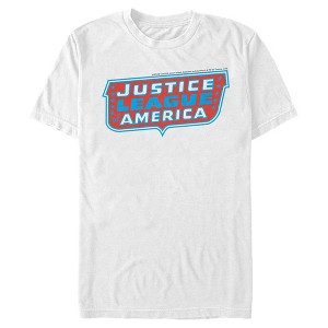 Men's Justice League Patriotic Frame Logo T-Shirt - 1 of 4