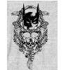 Batman Bat Mask With Three Skulls Men's Athletic Heather Gray Crew Neck Long Sleeve Graphic Tee - 2 of 2
