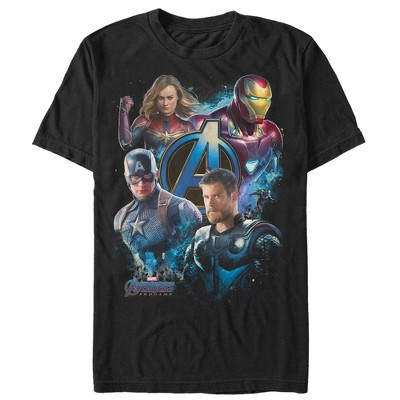 Fifth Sun Marvel Men's Avengers Endgame Hero Four Square, Short Sleeve T- shirt