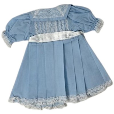 Doll Clothes Superstore Baby Blue Lace Trimmed Dress Fits 18 Inch Girl Dolls