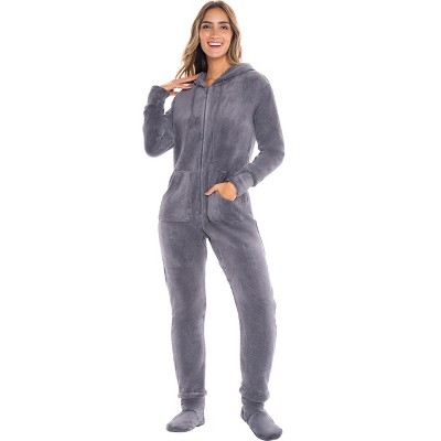 women's two piece footed pajamas
