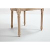 Gulches Set of 2 French Country Dining Chairs, Beige Cotton Linen Upholstery with Padded Square Back, Carved Solid Wood Frame - 2 of 4