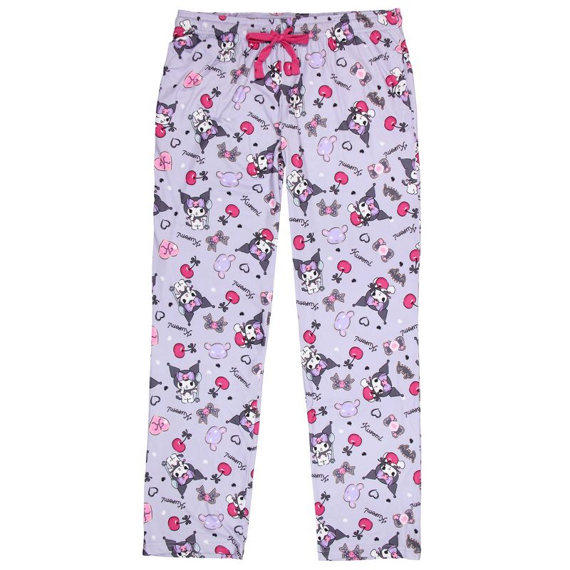 Kuromi Women's Punk Rabbit Allover Print Design Adult Lounge Pajama Pants, 5 of 6