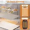 White Electric Food Warmer Mat – Adjustable 3-Level Silicone Heating Tray with Timer & Safety Lock for Family Meals - 2 of 4