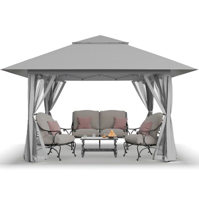 13x13 Pop Up Gazebo Canopy Tent - Outdoor Patio & Backyard Shelter Gray