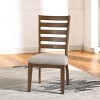 HOMES: Inside + Out Set of 2 Snowwhisp Transitional Upholstered Seat Dining Chairs Walnut/Light Gray - 2 of 4