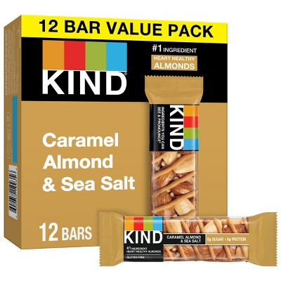 Kind Nut Bars Caramel Almond & Sea Salt Gluten Free Snack Bars - 12ct ...