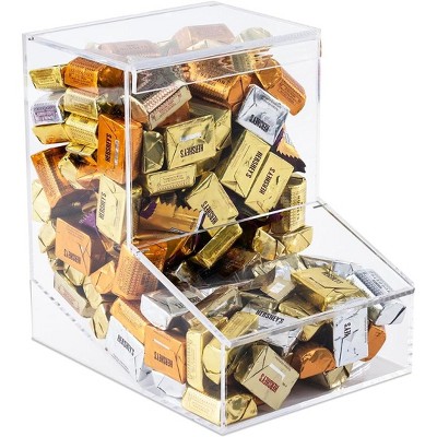 Acrylic Candy Dispenser with Two Lids for Countertop or Wall Mount - Store Chocolate, Treats, Sweets