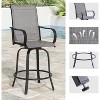 VisioGear Patio Counter and Bar Stools, 2 Pieces Bar Stools, Height Top Patio Barstools 360° Swivel, Gray, 25.2"*25.2"*48.6" - 4 of 4