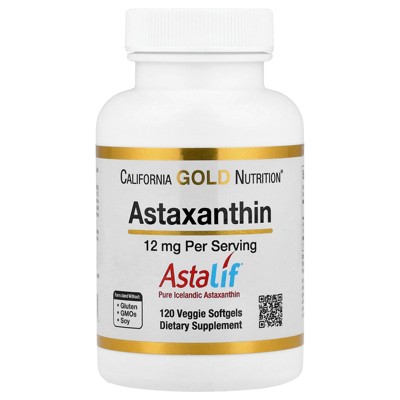 Astaxanthin, Antioxidant Carotenoid, AstaLif Pure Icelandic Biologically Active 99% isomer, 12 mg, 120 Veggie Softgels